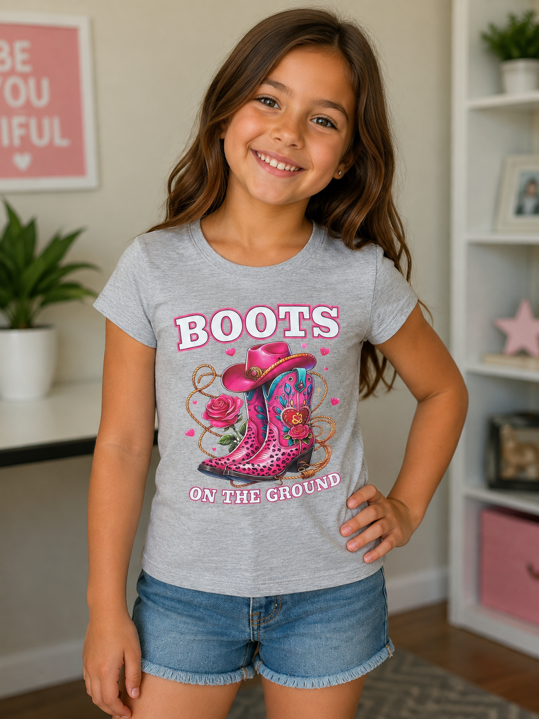 Boots on the Ground Western Cowgirl Graphic T-Shirt